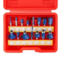 10100 Tungsten Carbide Router Bits, 15 Piece Router Bit Set, 1/4” Router... - £24.20 GBP