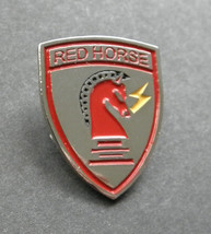 RED HORSE ENGINEERS AIR FORCE LAPEL PIN BADGE 1 x 3/4 inches - £4.50 GBP