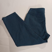 Ann Taylor Loft MARISA Pants Petite Size 6P Black/Blue Geometric Stretch... - €22,87 EUR