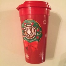 Shipley Donuts coffee tumbler holiday wreath beverage travel lid 18 oz - £16.51 GBP