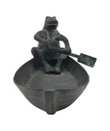 SPI Designer Solid Brass Metal Frog In Row Boat Garden Sculpture Planter... - £56.37 GBP