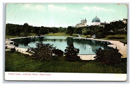 Yacht Lake Central Park New York City NY 1908  DB Postcard R4 - £3.85 GBP