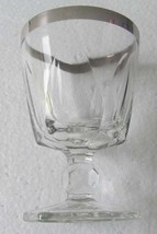 Vintage Fostoria (1) Crystal Clear Water Goblet with Platinum Silvery Rim Finish - $23.99