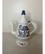 Vintage Metlox Poppytrail Provincial Blue Large Tea Coffee Pot - $65.03 CAD