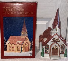 Vtg Americana Collectibles Church w/ Light for Christmas Village Hand Painted - £17.48 GBP