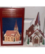 Vtg Americana Collectibles Church w/ Light for Christmas Village Hand Pa... - $22.30