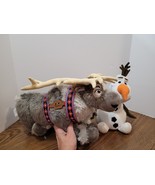 Disney Store Frozen Exclusive 16&quot; Plush Figure Sven Walt Disney + 10&quot; Olaf - $335.37 MXN