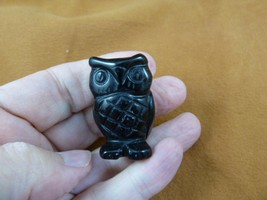 (Y-BIR-OW-554) little Black onyx OWL BIRD gemstone gem STONE figurine OW... - £14.93 GBP