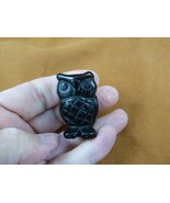(Y-BIR-OW-554) little Black onyx OWL BIRD gemstone gem STONE figurine OW... - £14.89 GBP
