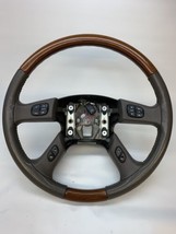 03 04 05 06 Cadillac Escalade Yukon Steering Wheel Wood Leather shale ne... - $187.11
