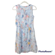 Women&#39;s Merona Light Blue Floral Sleeveless Dress Size Small - £10.30 GBP