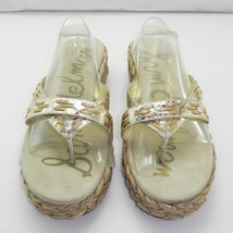 Sam Edelman Thong Platform Sandal Silver/Gold Leather Woven Jute-Women&#39;s... - $361.75 MXN