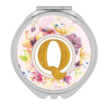 Monogram Letter Q : Gift Compact Mirror Name Initial Alphabet ABC - £10.35 GBP