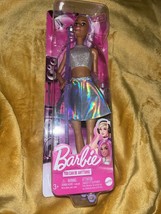 Barbie Pop Star Fashion Doll Dressed in Iridescent Skirt with Purple Hair 2023 - £9.60 GBP