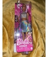 Barbie Pop Star Fashion Doll Dressed in Iridescent Skirt with Purple Hai... - £9.45 GBP