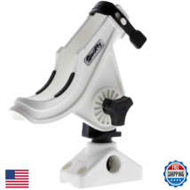 Scotty 0280-WH Baitcaster/Spinning Rod Holder w/ #241 Side/Deck Mount, W... - $38.82