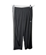 ADIDAS Mens Black Track Pants Size Medium Joggers 3-Stripes Fleece Short... - $34.13 CAD