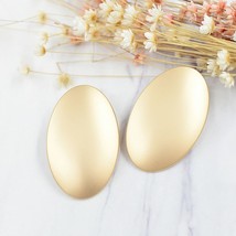 Gold Color Matte Metal Oval Stud Earring 2020 Boho New Fashion Geometric Simple  - £7.30 GBP