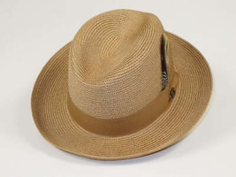 Men Bruno Capelo Summer Spring Soft Straw Style Hat Godfather GF211 Cognac image 2