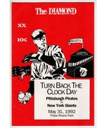VINTAGE May 31 1992 Giants @ Pittsburgh Pirates Turn Back the Clock Program - £31.13 GBP