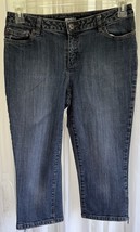 Liz Claiborne Petites Women’s Blue Denim Stretch Zip Ankle Capris Size 6P - $23.29 CAD