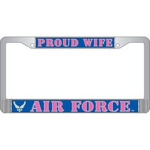 Patriotic &quot;Proud Wife&quot; United States Air Force License Plate Frame (6&quot;x12&quot;) - £12.43 GBP