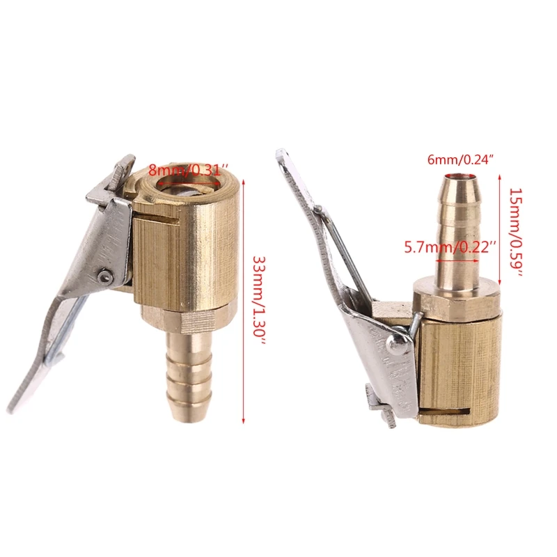 1/4&quot; Brass Air Chuck for Tire Inflator with Barb Connector - £9.81 GBP
