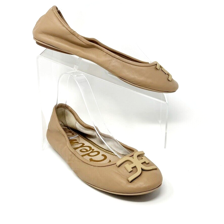 Primary image for Sam Edelman, Womens Tan Leather Logo Accent Ballet Flat, Size 10 US 40 EU