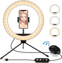 10” LED Ring Light Selfie Ring Light with Tripod Stand, 3 Light ModesShooting - £13.21 GBP