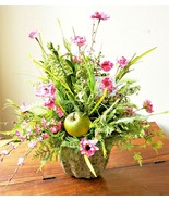 TG Designs Georgous Artificial Floral w/ Fruit Arrangement In Cement Pot... - £77.83 GBP