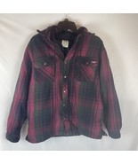Dickies Men&#39;s Red &amp; Black Plaid Button Up &amp; Zip Heavy Flannel Jacket Coa... - $31.92 CAD
