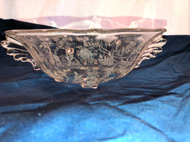 Fostoria Crystal Baroque 4 Footed Handled 11 Inch Center Bowl Depression Glass - £31.45 GBP