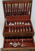 Reed &amp; Barton GOLDEN CROWN 70 Piece Service for 13 Silverplate Flatware ... - $593.99