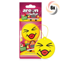 6x Packs AREON Smile Funny Car Emoji Hanging Air Freshener | Apple &amp; Cin... - £8.84 GBP