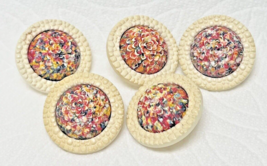 5 PC Vintage Colorful Molded Chrysanthemum Flower Buttons 1 1/8 Tall Dom... - $304.57 MXN