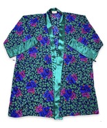 Vtg 90’s Victoria&#39;s Secret Gold Label Kimono Robe Wrap Satin Blue Purple... - £16.82 GBP