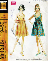 Vintage 1968 Misses' High-Waisted DRESS McCall's Pattern 9459-m Size 8 - £9.59 GBP