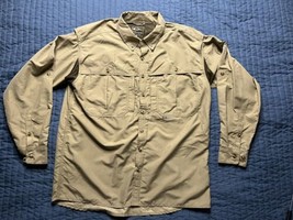 Drake Waterfowl Long Sleeve Button Up Vented Shirt Men’s Large Brown - $14.85