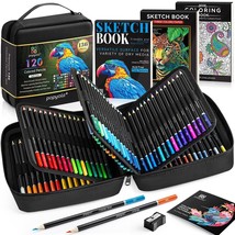 VibrantArt 136 Pack Colored Pencils Set - Portable Gift Case, 120 Art Su... - $79.19