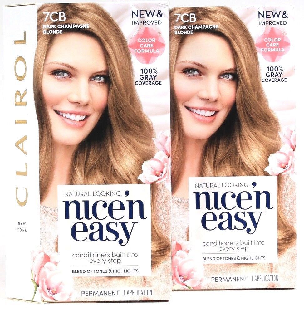 2 Clairol New & Improved Nice'N Easy 7CB Dark Champagne Blonde Permanent Dyes - $29.99