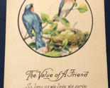 Two Birds Singing Antique Post Card Robert Louis Stevenson VTC 6 - $6.92