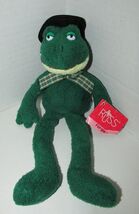 Russ Berrie Plush Luv Pets Fergie frog green beanbag plaid bow black top... - $13.37