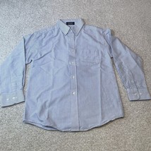 Izod Button Down Dress Shirt Blue White Stripes Youth Boys Size Medium 1... - $14.99