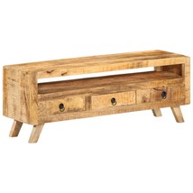 TV Cabinet 110x30x40 cm Solid Mango Wood - £98.26 GBP