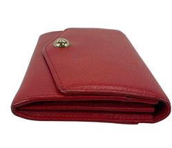 Mulberry Red Textured Leather Envelope Flap Wallet Clutch Women image 6