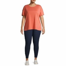 NEW Terra &amp; Sky Womens Orange Short Sleeve Relaxed Crew T-Shirt Plus Siz... - £11.10 GBP