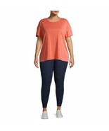NEW Terra &amp; Sky Womens Orange Short Sleeve Relaxed Crew T-Shirt Plus Siz... - £11.29 GBP