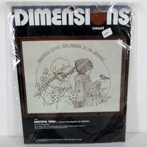 DIMENSIONS 1136 &quot;BEAUTIFUL TIMES&quot; CREWEL EMBROIDERY KIT 1979 USA 18&quot; x 1... - £22.94 GBP