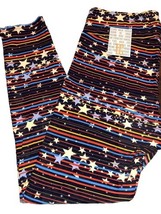 NWT LuLaRoe Tall &amp; Curvy TC Navy Yellow White Stars American 4th July Le... - $17.81