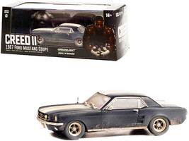 1967 Ford Mustang Coupe Matt Black w White Stripes Weathered Adonis Creed&#39;s Cree - £22.28 GBP